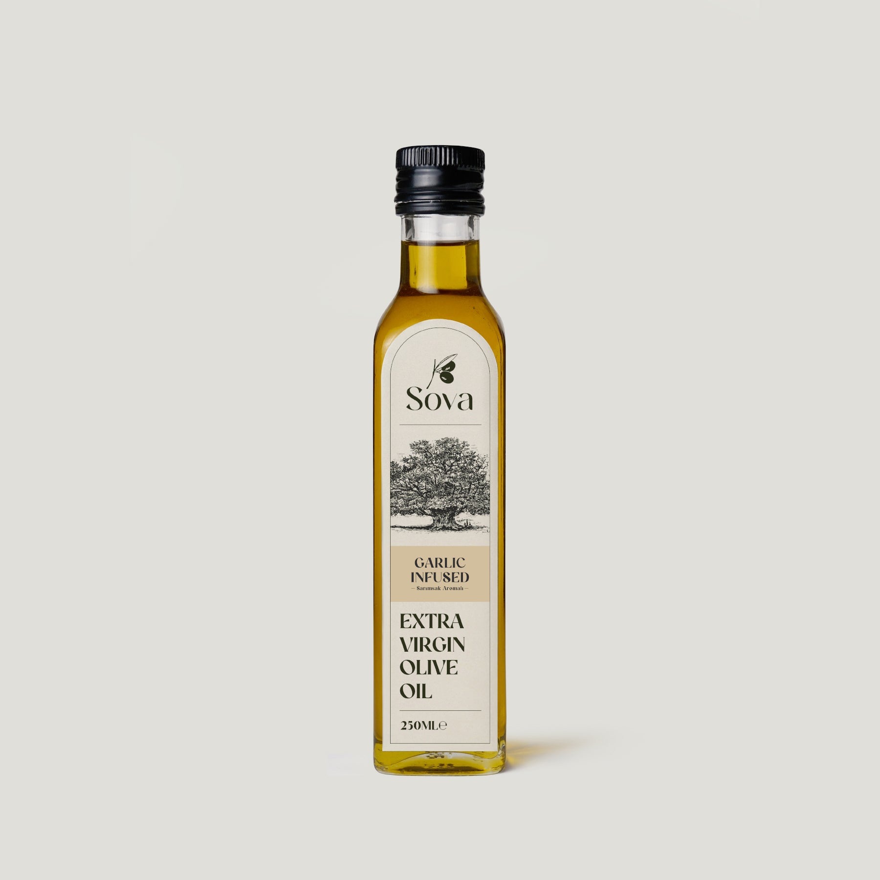 Sova Sarımsak Aromalı Sızma Zeytinyağı 250 ml